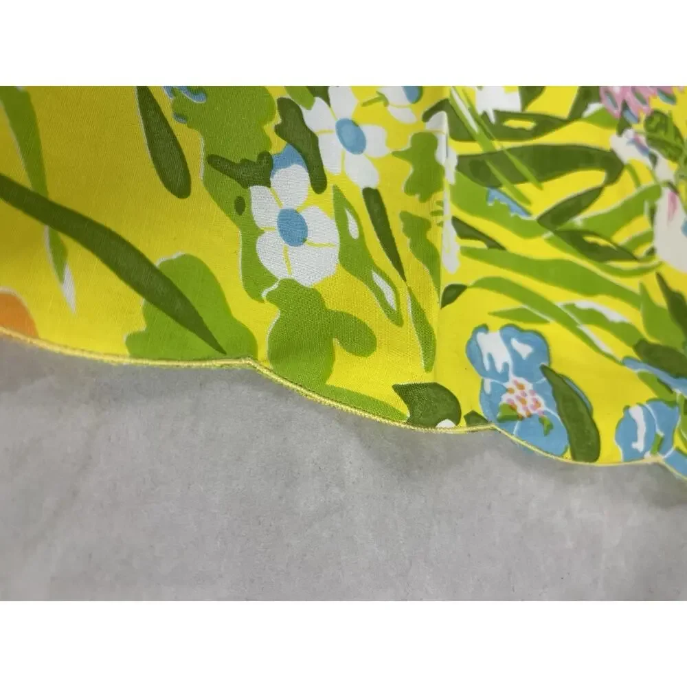 Mod Floral Print Cloth Napkins 10pc Set Square Mid Century 1960s 1970s